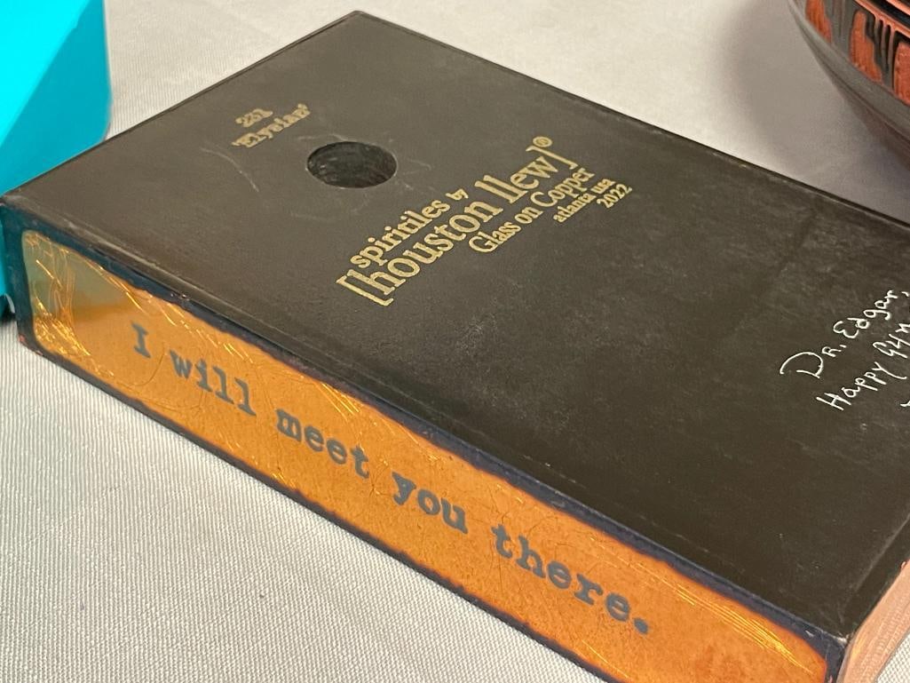 SPIRITILES BY HOUSTON LLEW HAND CRAFTED GLASS ON COPPER ART TILE TITLED ELYSIAN NO. 231 - 5