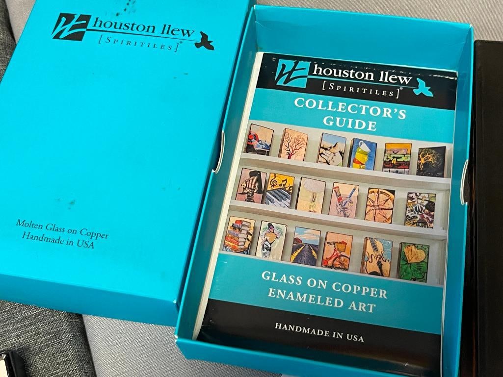 SPIRITILES BY HOUSTON LLEW HAND CRAFTED GLASS ON COPPER ART TILE TITLED ELYSIAN NO. 231 - 7