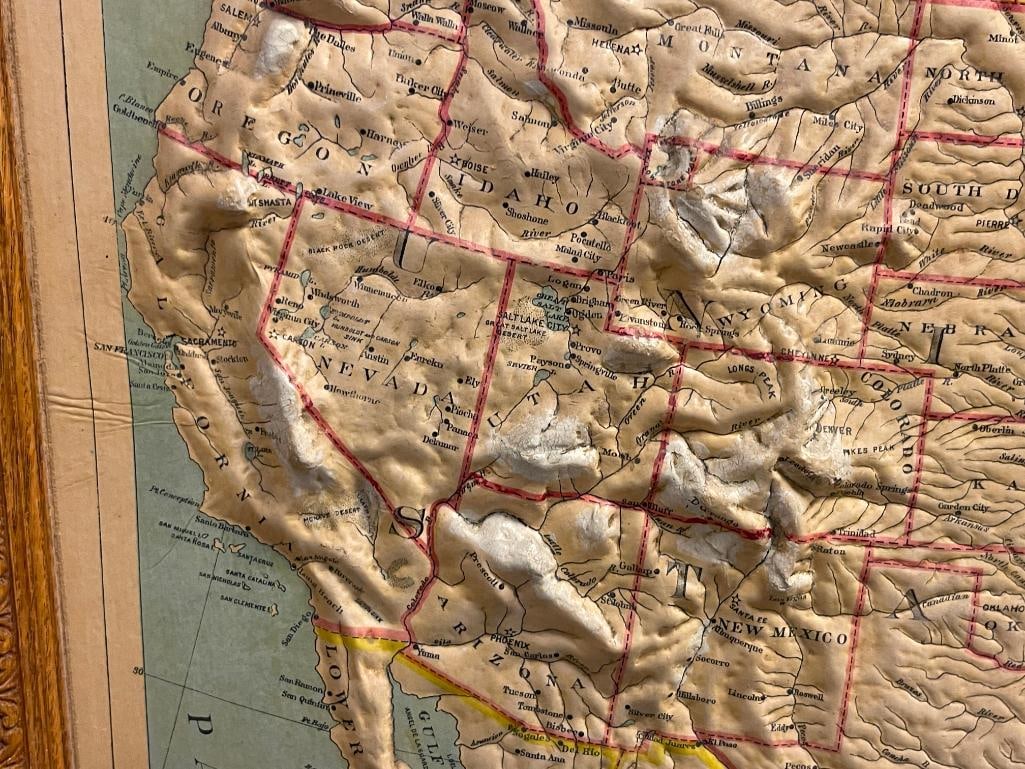 1916 RELIEF MAP OF NORTH AMERICA MADE BY ATLAS RELIEF MAP CO. CHICAGO, ILL. - 3