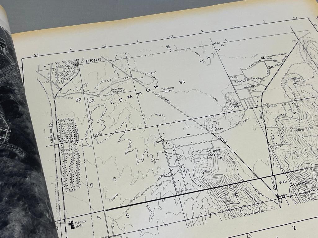 WASHOE COUNTY 1973-74 AERIAL BOOK WITH AERIAL PHOTOS / MAPS LARGE FORMAT - 11
