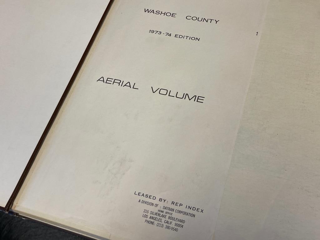 WASHOE COUNTY 1973-74 AERIAL BOOK WITH AERIAL PHOTOS / MAPS LARGE FORMAT - 3