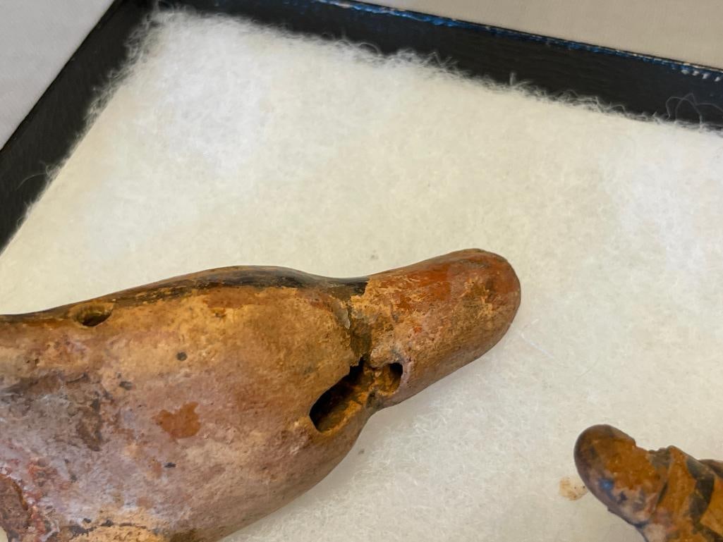 PRE-COLUMBIAN EFFIGY POTTERY WHISLTES AND POTTERY SCHARDS POLYCHROME - 3