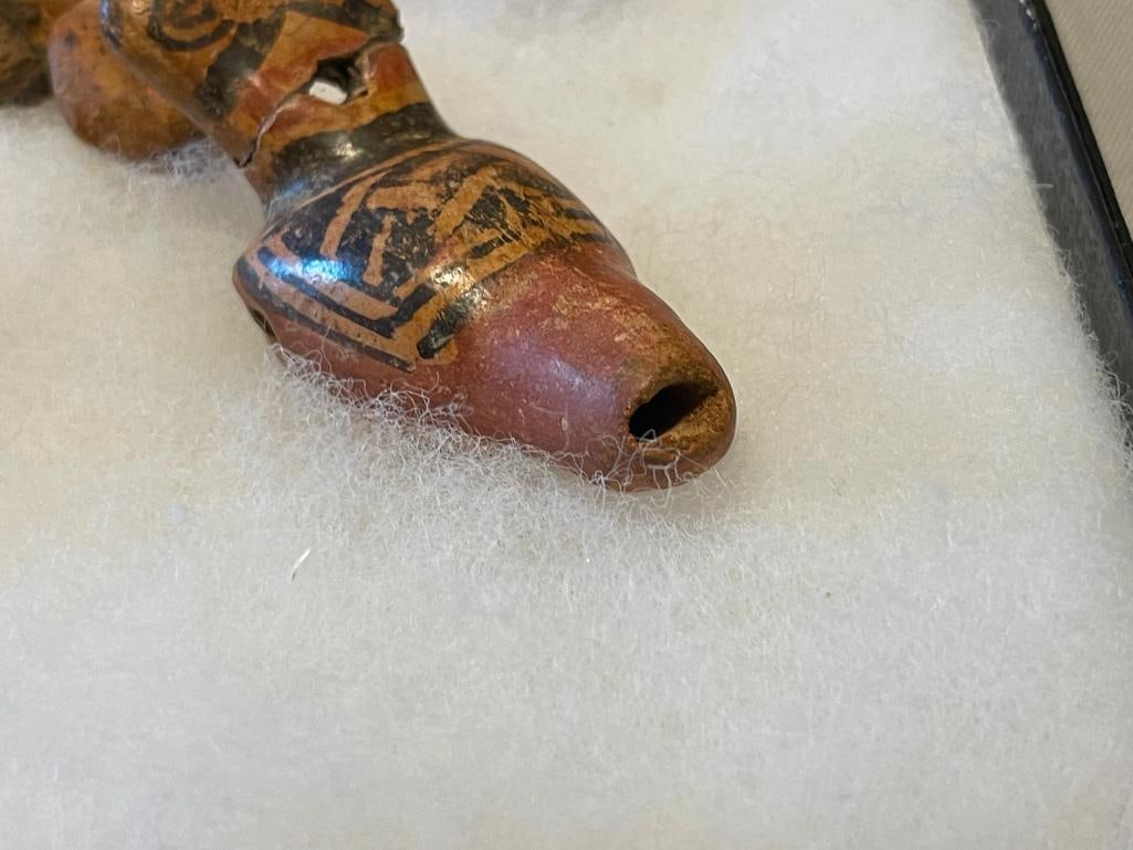 PRE-COLUMBIAN EFFIGY POTTERY WHISLTES AND POTTERY SCHARDS POLYCHROME - 5