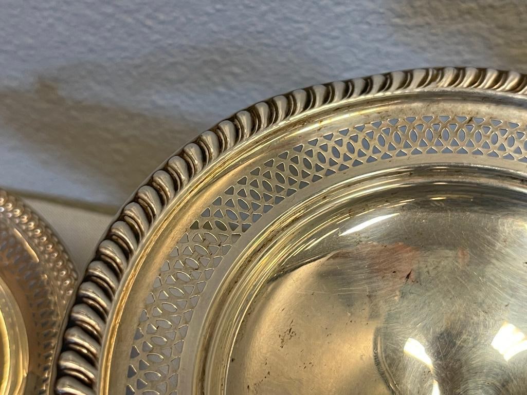 LA PIERRE AND EMPIRE VINTAGE 20TH CENTURY WEIGHTER STERLING SILVER BASKET AND COMPOTE - 3