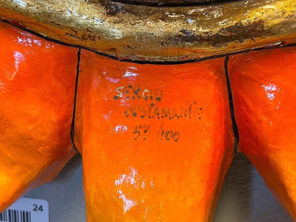 LARGE WHIMSICAL PAPIER-MACHE VIBRANT SUN FACE SCULPTURE BY MEXICAN ARTIST SERGIO BUSTAMANTE - 5