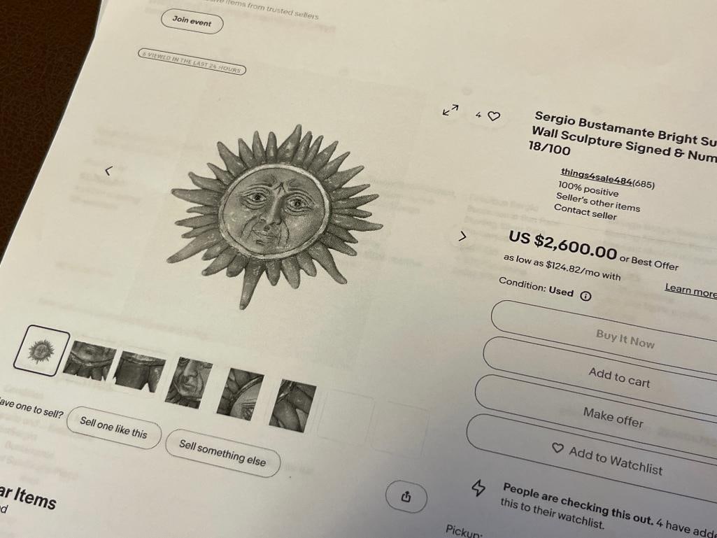 LARGE WHIMSICAL PAPIER-MACHE VIBRANT SUN FACE SCULPTURE BY MEXICAN ARTIST SERGIO BUSTAMANTE - 8