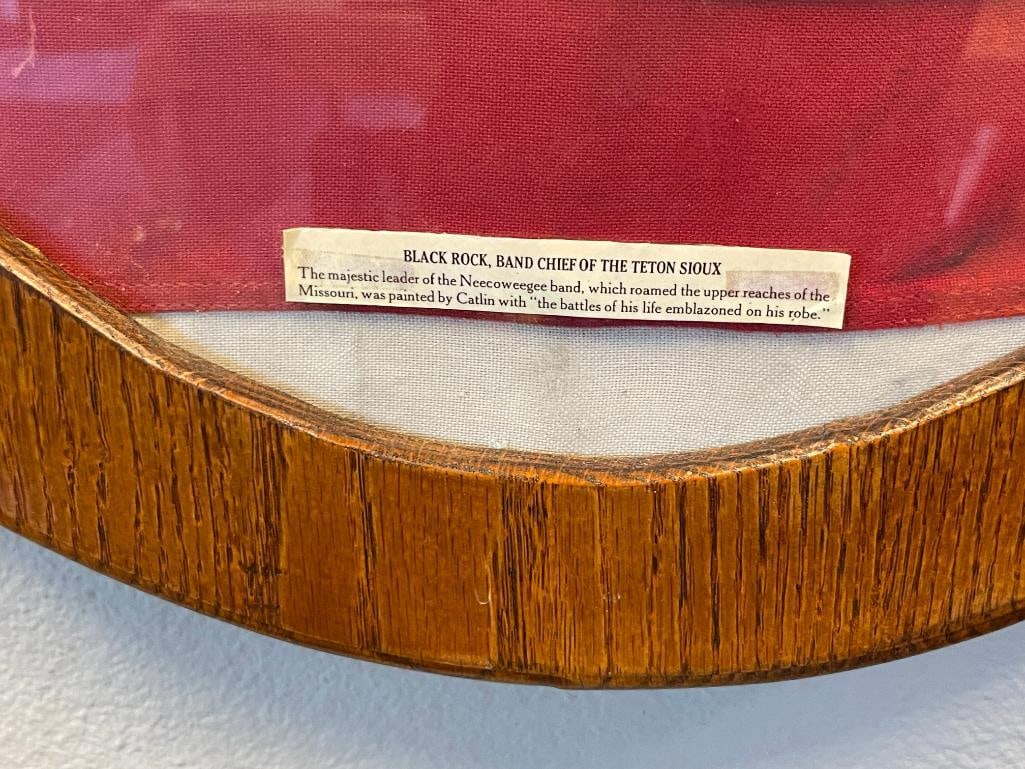 LARGE PEN AND INK DRAWING / PAINTING OF NATIVE AMERICAN BLACK ROCK BAND CHIEF OF THE TETON SIOUX - 10