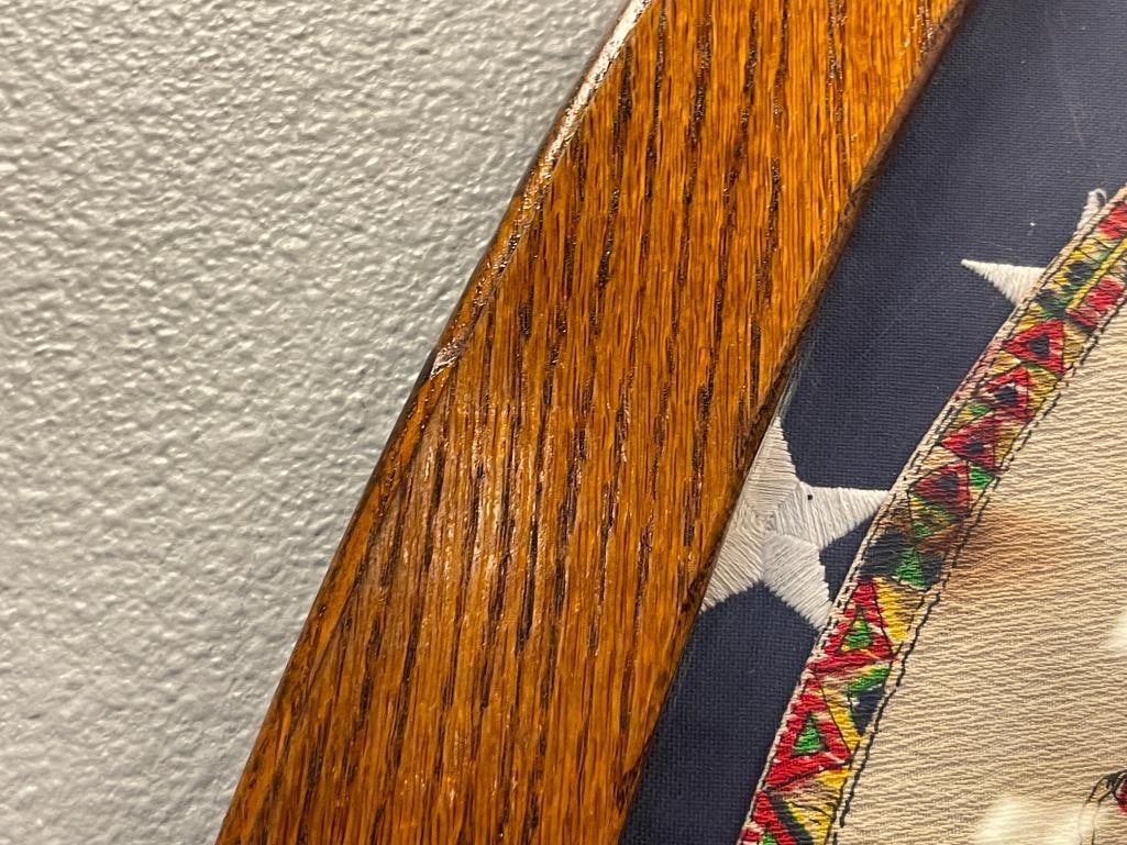 LARGE PEN AND INK DRAWING / PAINTING OF NATIVE AMERICAN BLACK ROCK BAND CHIEF OF THE TETON SIOUX - 12