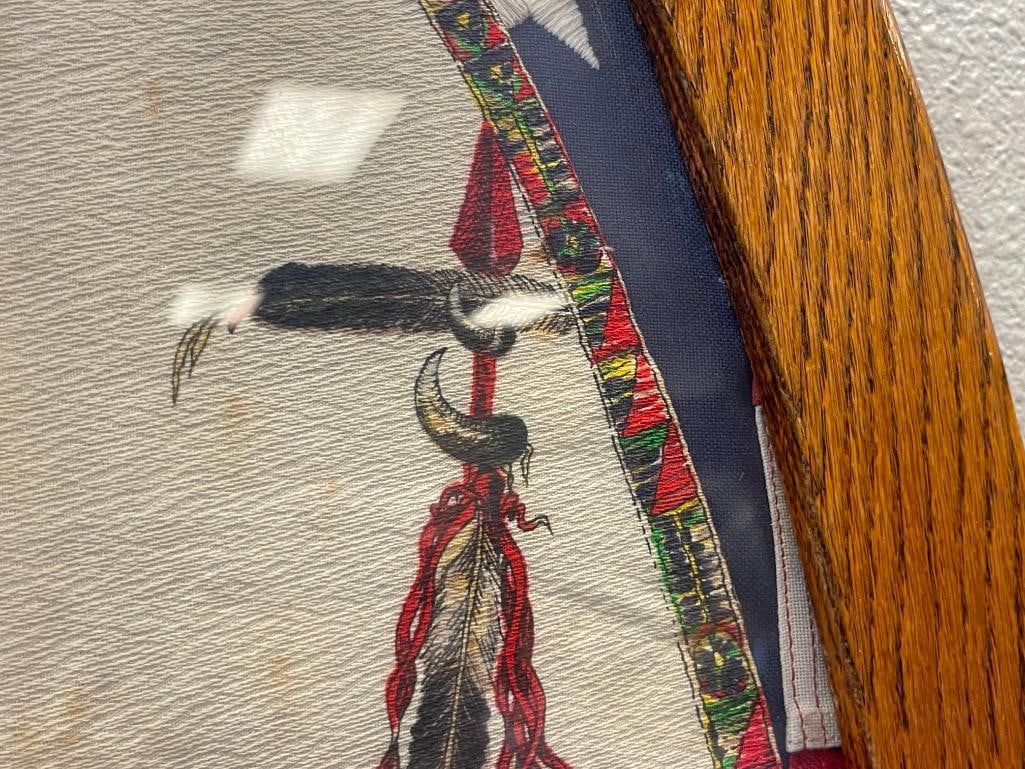 LARGE PEN AND INK DRAWING / PAINTING OF NATIVE AMERICAN BLACK ROCK BAND CHIEF OF THE TETON SIOUX - 7