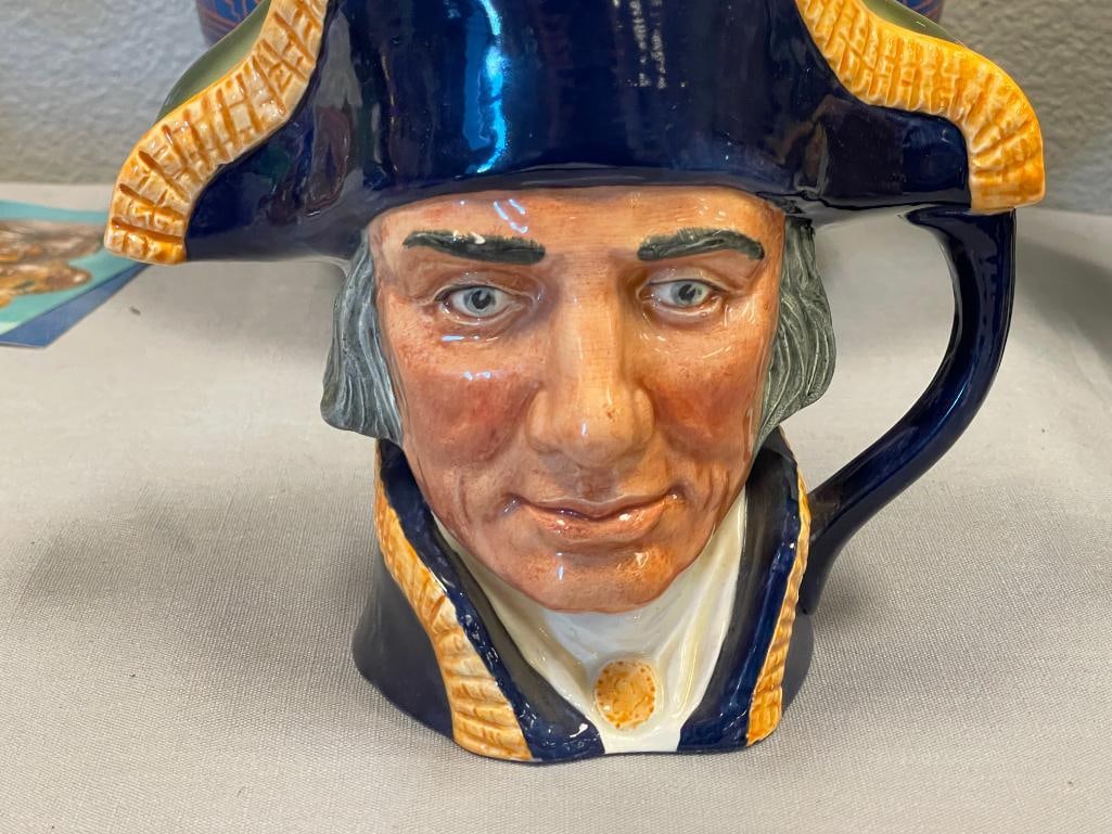 VINTAGE 1951 ROYL DOULTON LORD NELSON CHARACTER TOBY JUG NO. D. 6336 - 2
