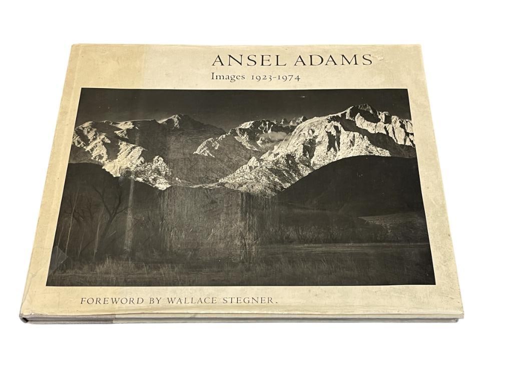 1981 ANSEL ADAMS IMAGE 1923-1974 LARGE FORMAT PICTORAL COFFEE TABLE BOOK: TEXTILE COVERS WITH DUST JACKET, FOREWORD BY WALLACE STEGNER 17 1/2" X 14"