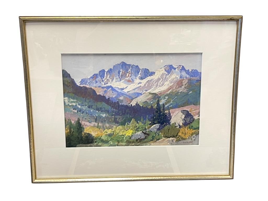 CARL SAMMONS PROLIFIC PLEIN AIR ARTIST CALIFORNIA ORIGINAL PASTEL ON PAPER TITLED HIGH SIERRA (1 of 8)