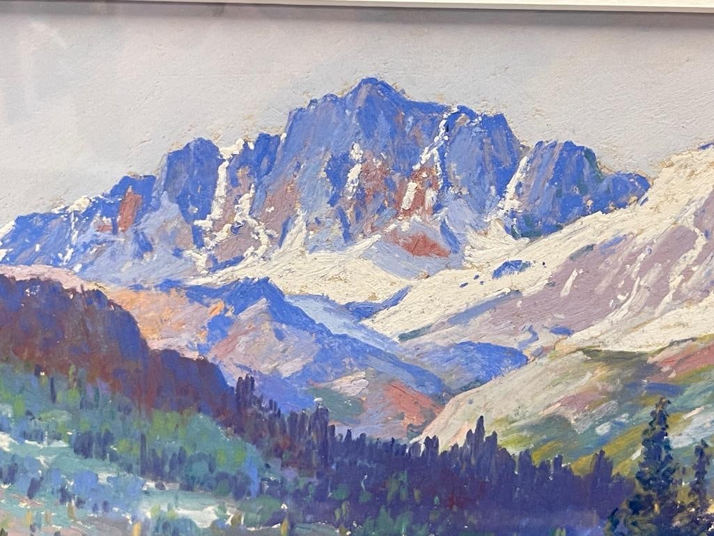 CARL SAMMONS PROLIFIC PLEIN AIR ARTIST CALIFORNIA ORIGINAL PASTEL ON PAPER TITLED HIGH SIERRA - 3