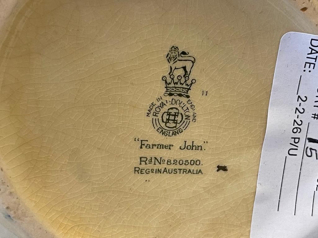 VINTAGE ROYAL DOULTON FARMER JOHN LARGE CHARACTER TOBY JUG - 7