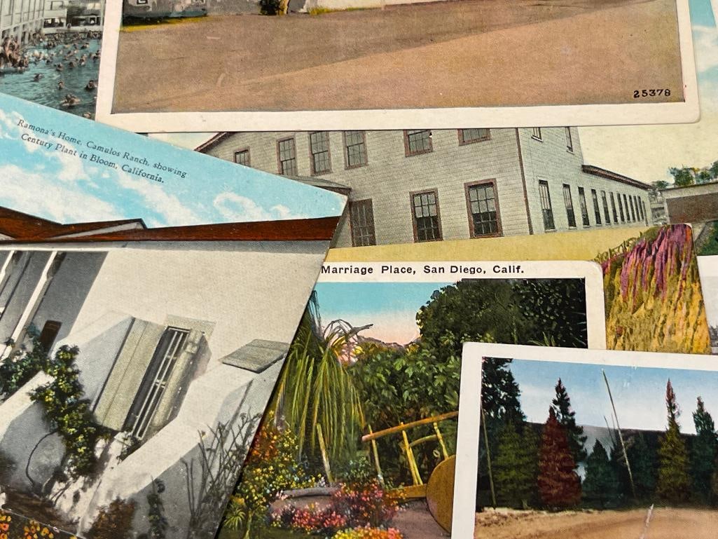 OVER 30 PLUS VINTAGE POSTCARDS MAINLY OF CALIFORNIA LANDMARKS / LANDSCAPES - 5