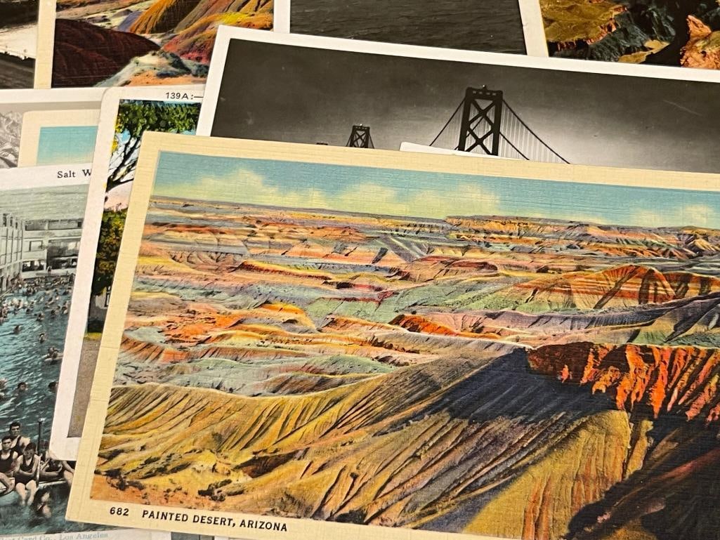 OVER 30 PLUS VINTAGE POSTCARDS MAINLY OF CALIFORNIA LANDMARKS / LANDSCAPES - 7
