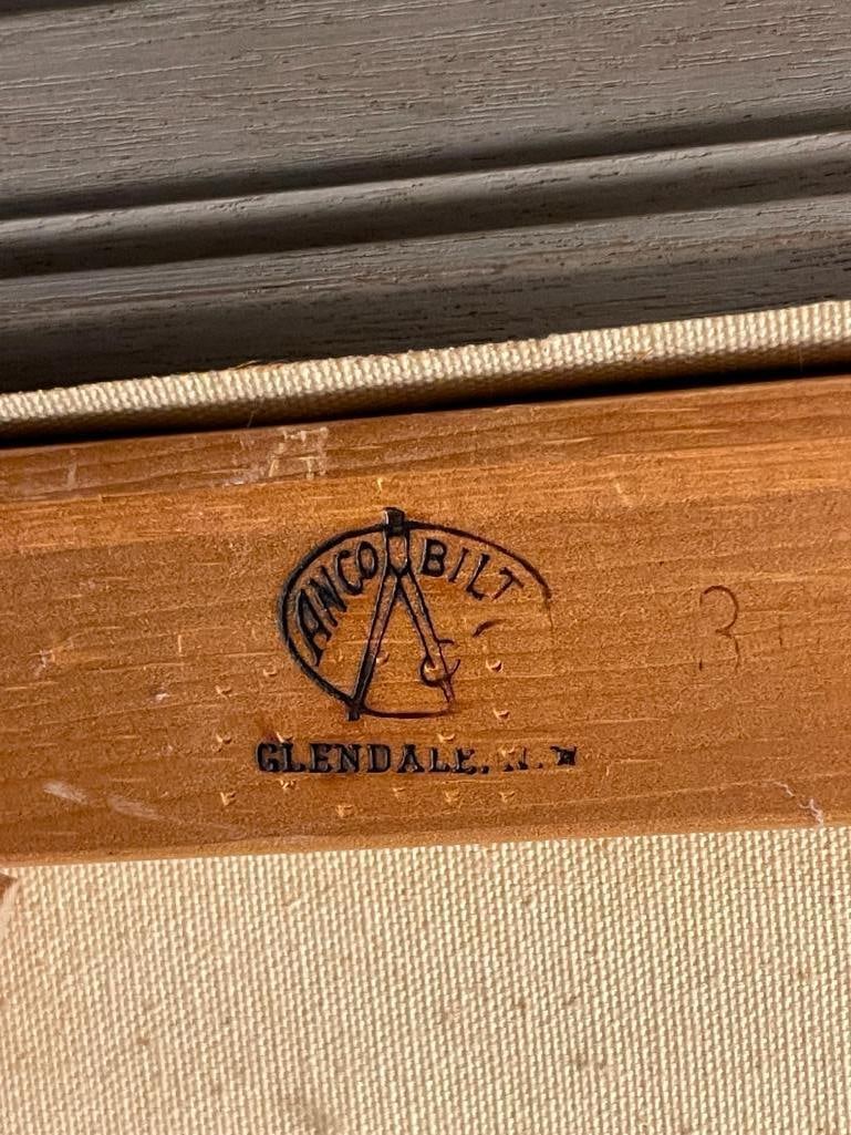 LARGE ORIGINAL OIL ON CANVAS WESTERN PAINTING OF A SEATED MAN SIGNED GETZ - 9