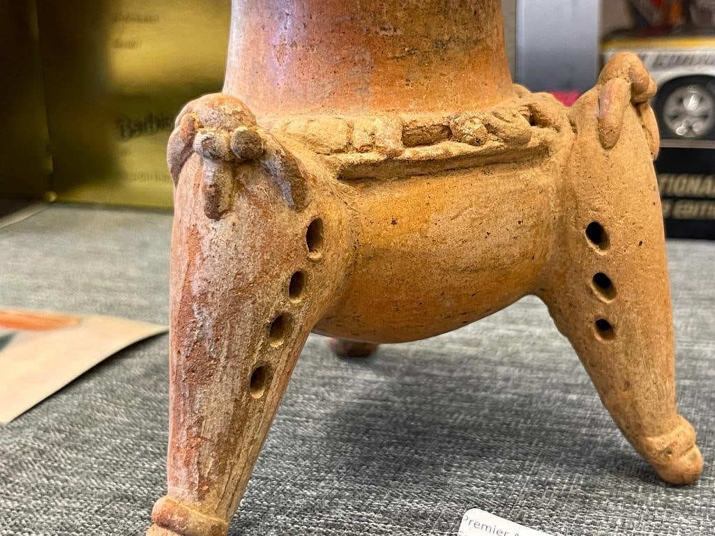 PRE-COLUMBIAN POTTERY THREE-FOOTED BOWL / BRAZIER - 5
