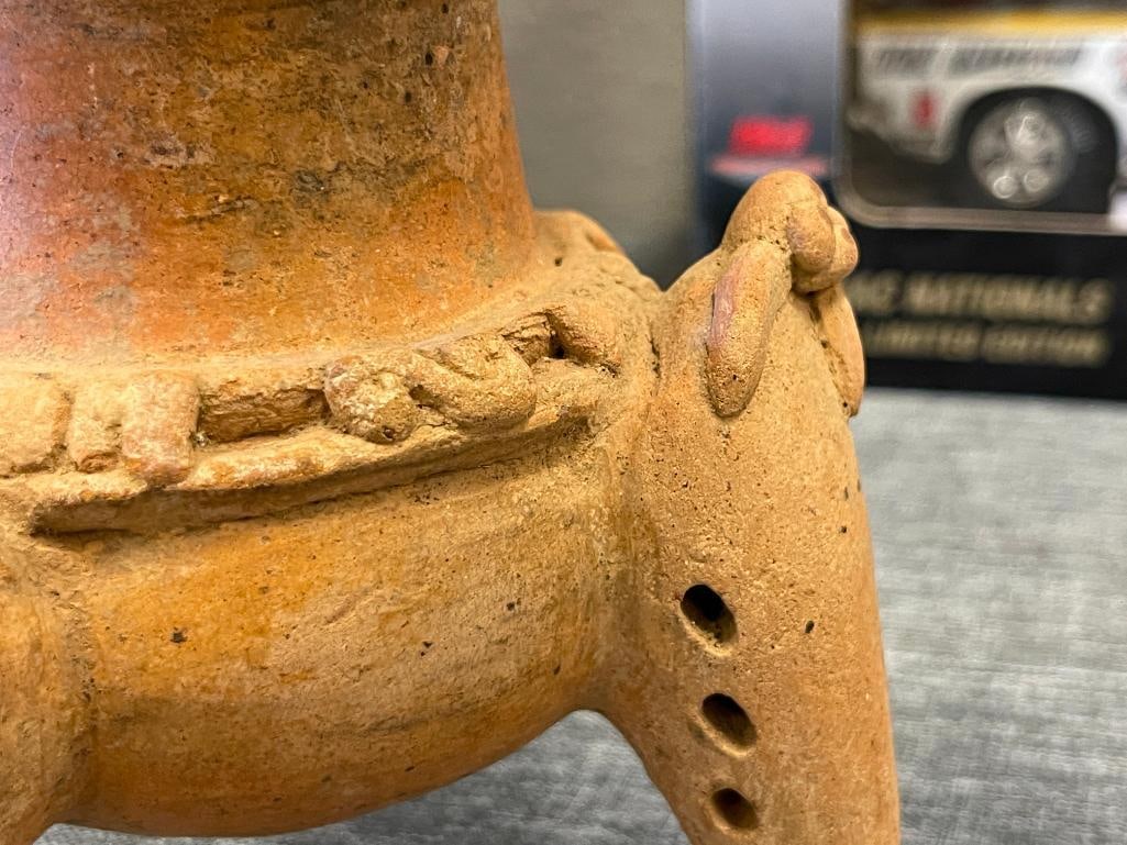 PRE-COLUMBIAN POTTERY THREE-FOOTED BOWL / BRAZIER - 6