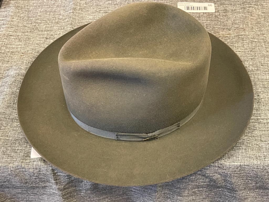 VINTAGE STETSON ROYAL DELUXE GREY FELT FEDORA SIZE 7 - 2