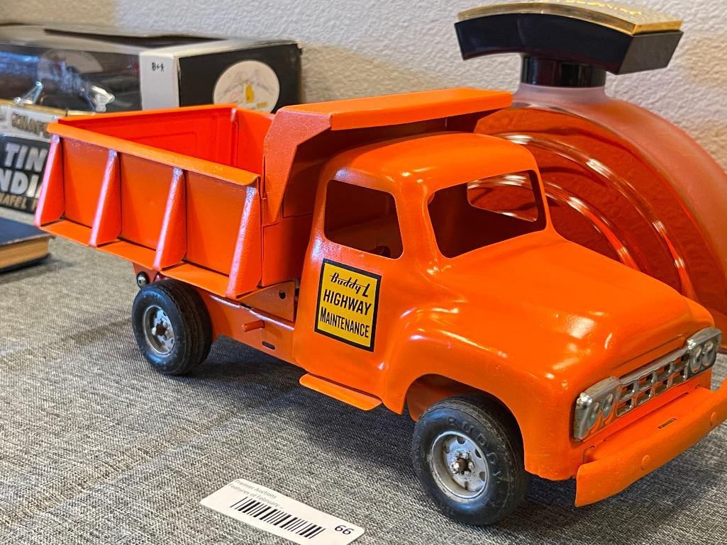 VINTAGE BUDDY L HIGHWAY MAINTENANCE DUMP TRUCK PRESSED STEEL TOY - 2