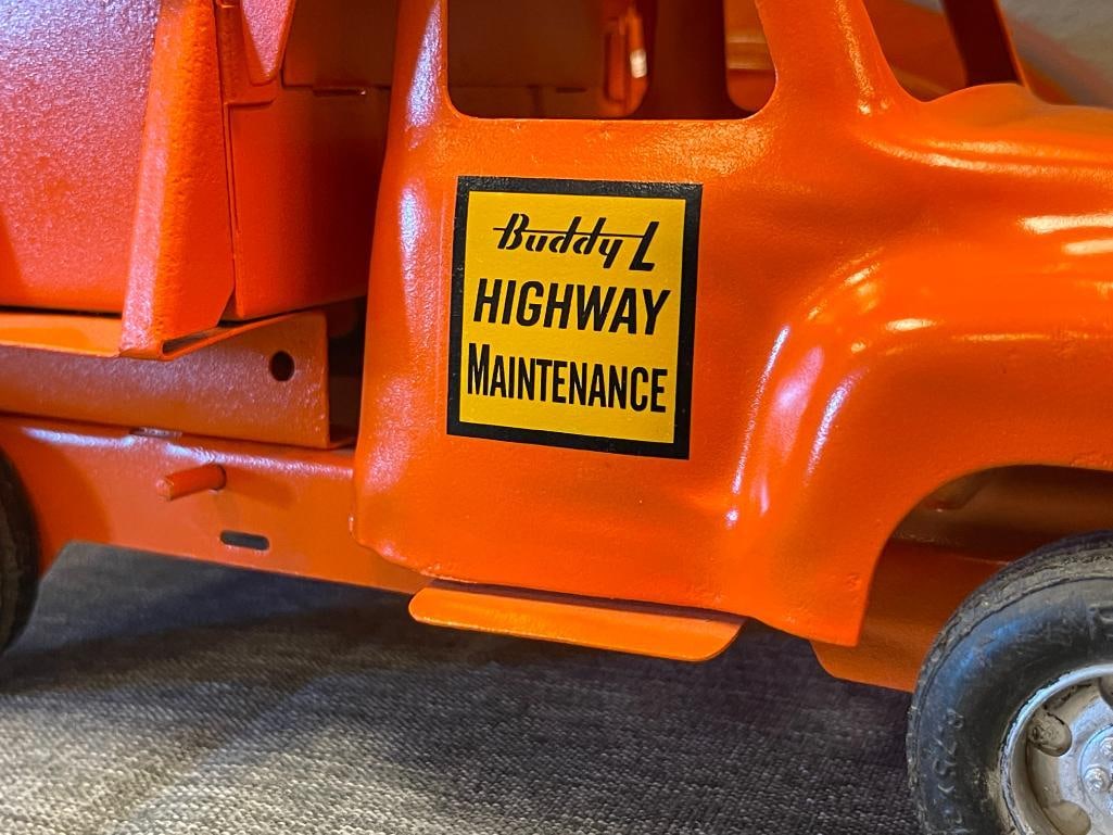 VINTAGE BUDDY L HIGHWAY MAINTENANCE DUMP TRUCK PRESSED STEEL TOY - 4