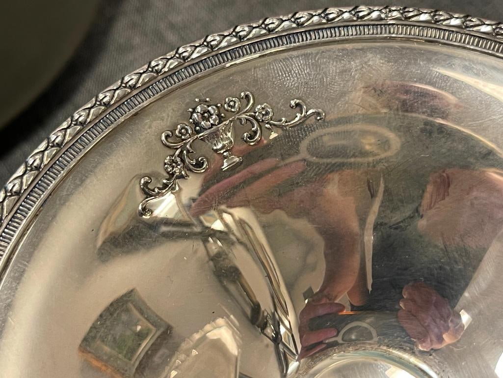 VINTAGE 20TH CENTURY WEIGHTED STERLING SILVER COMPOTE WITH URN DESIGN - 3