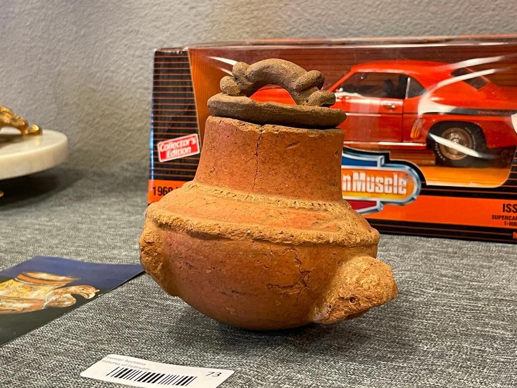 ANCIENT PRE-COLUMBIAN THREE-FOOTED VESSEL - 2