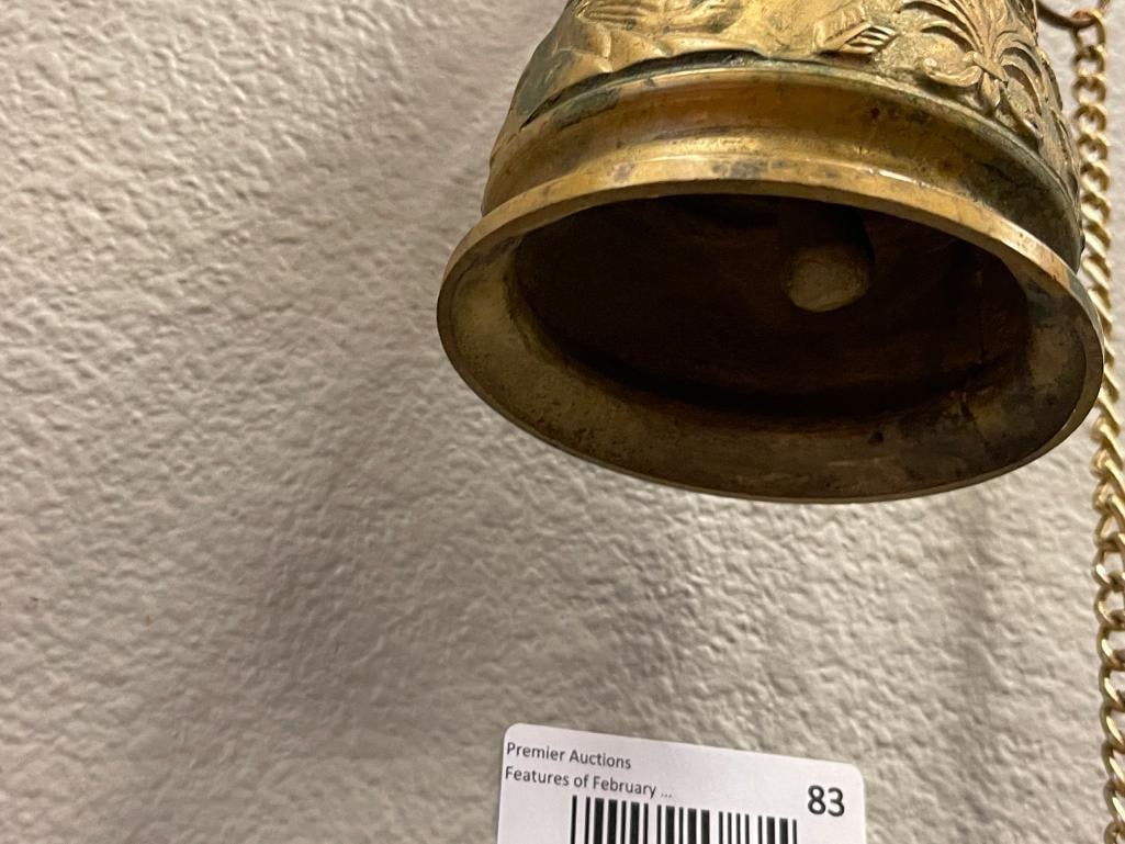 EARLY 20TH CENTURY SOLID BRASS MONESTARY BELL WITH INSCRIPTION - 8