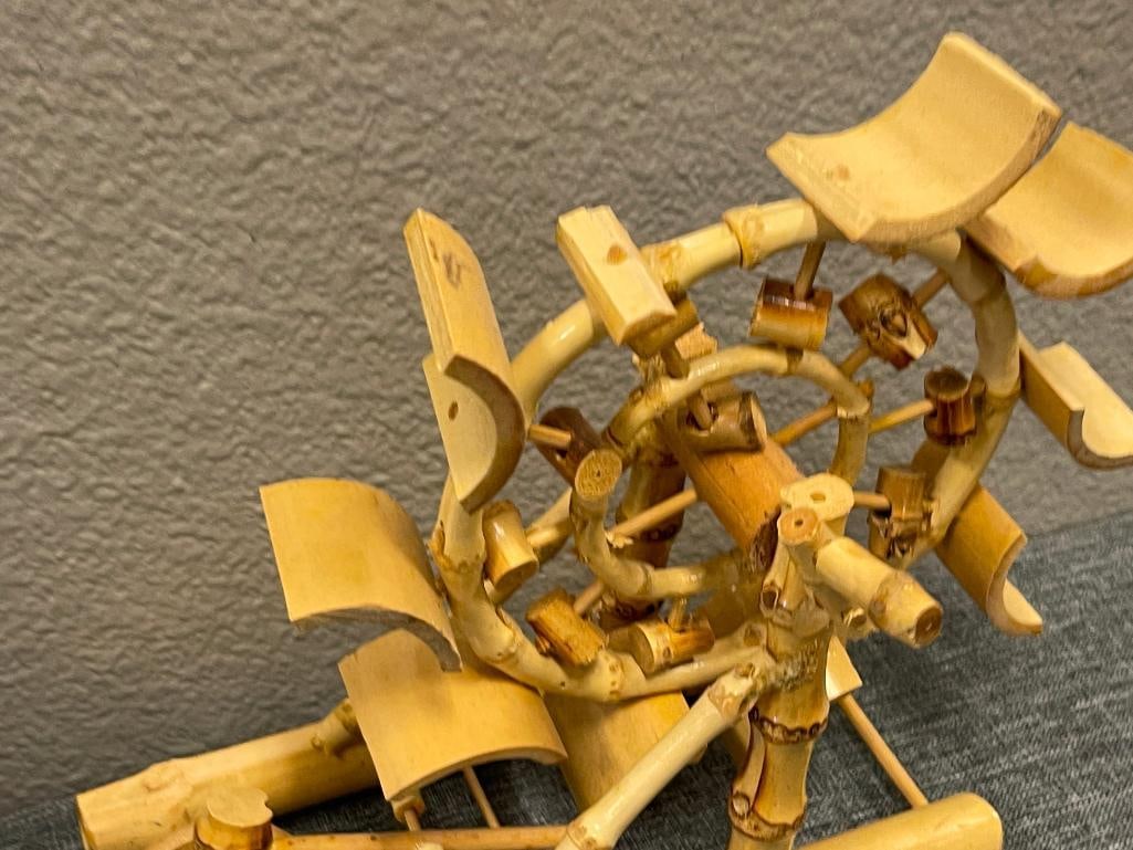 MINIATURE HAND MADE BAMBOO WATER WHEEL - 2