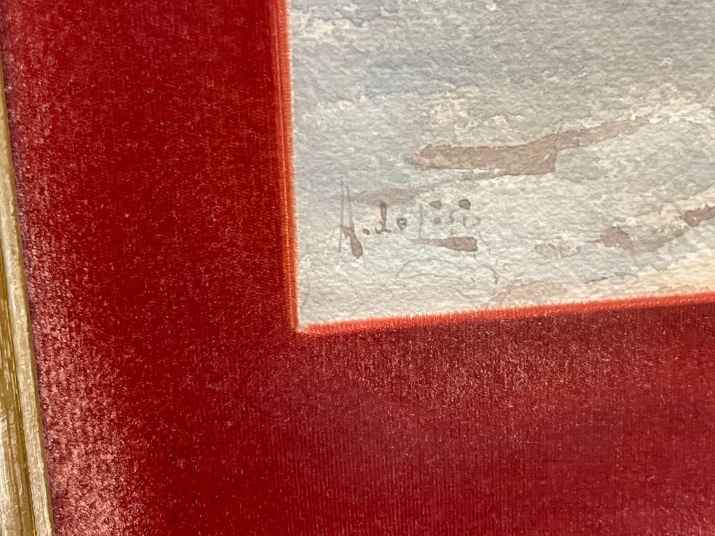 ARNALDO LISIO ITALIAN PAINTER BORN IN MOLISE ORIGINAL WATERCOLOR ON PAPER - 5