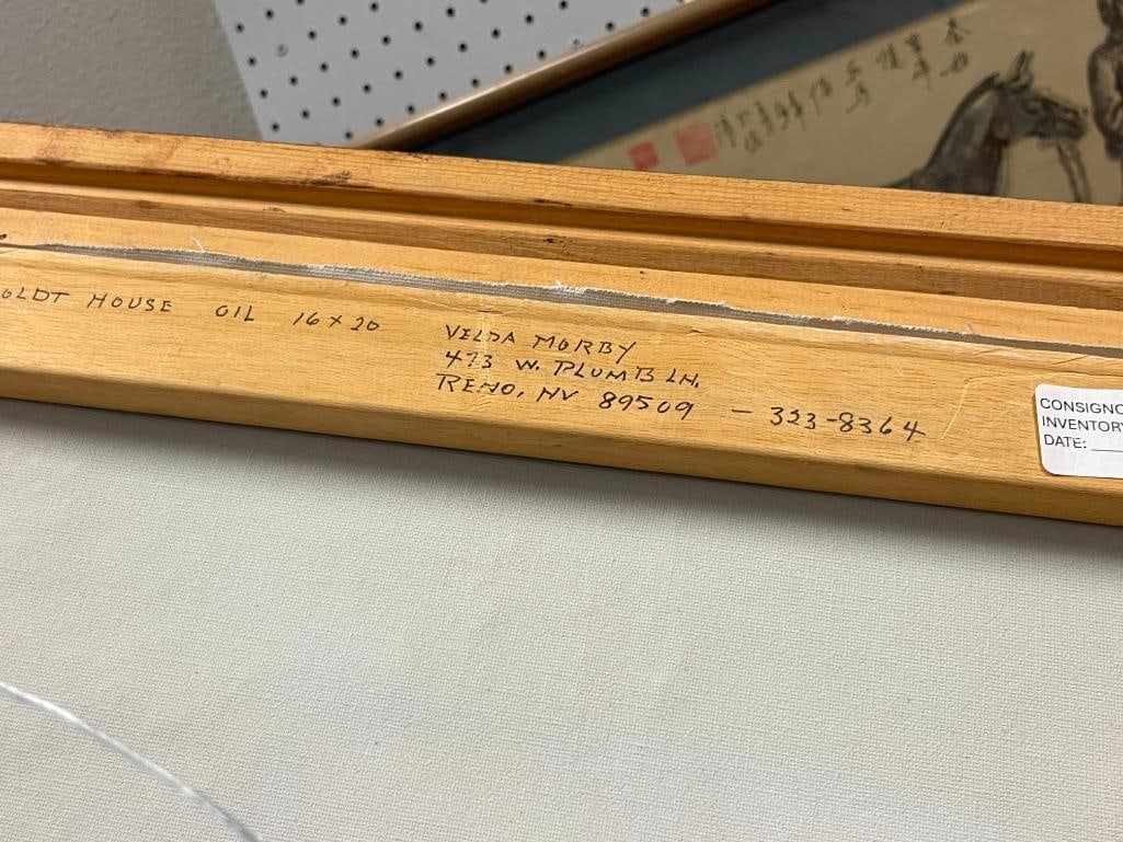 VELDA MORBY MINA, NV BORN ARTIST ORIGINAL OIL ON CANVAS TITLED HUMBOLDT HOUSE - 7