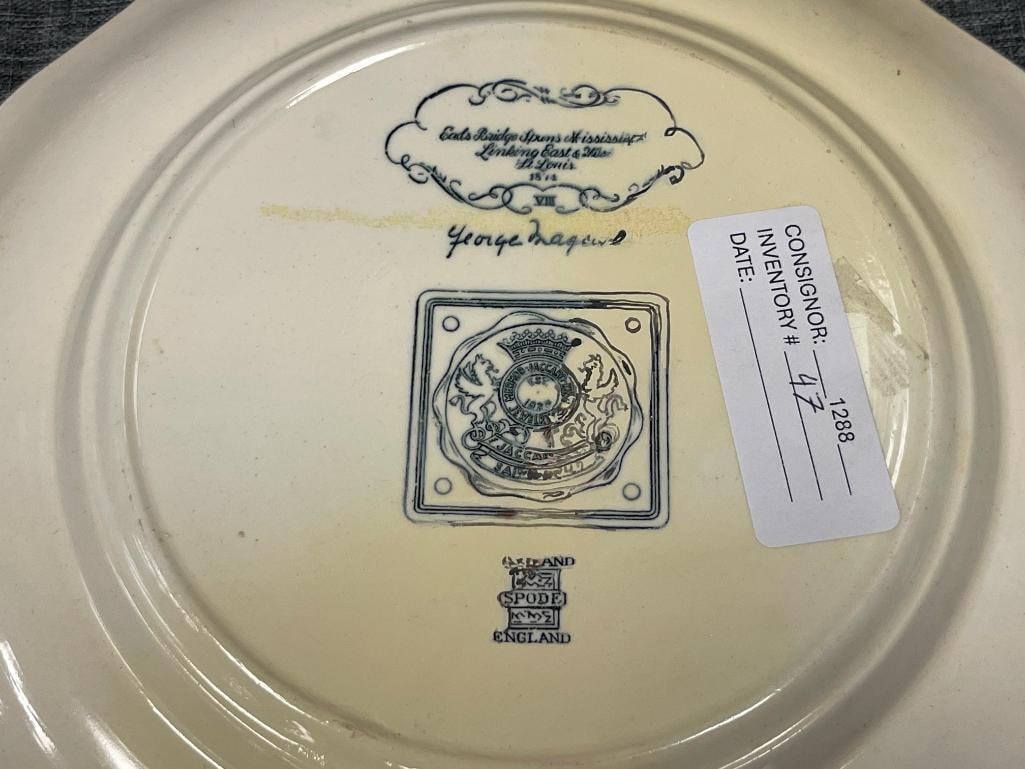 VINTAGE COPELAND SPODE ST. LOUIS PATTERN TRANSFERWARE PLATE - 5