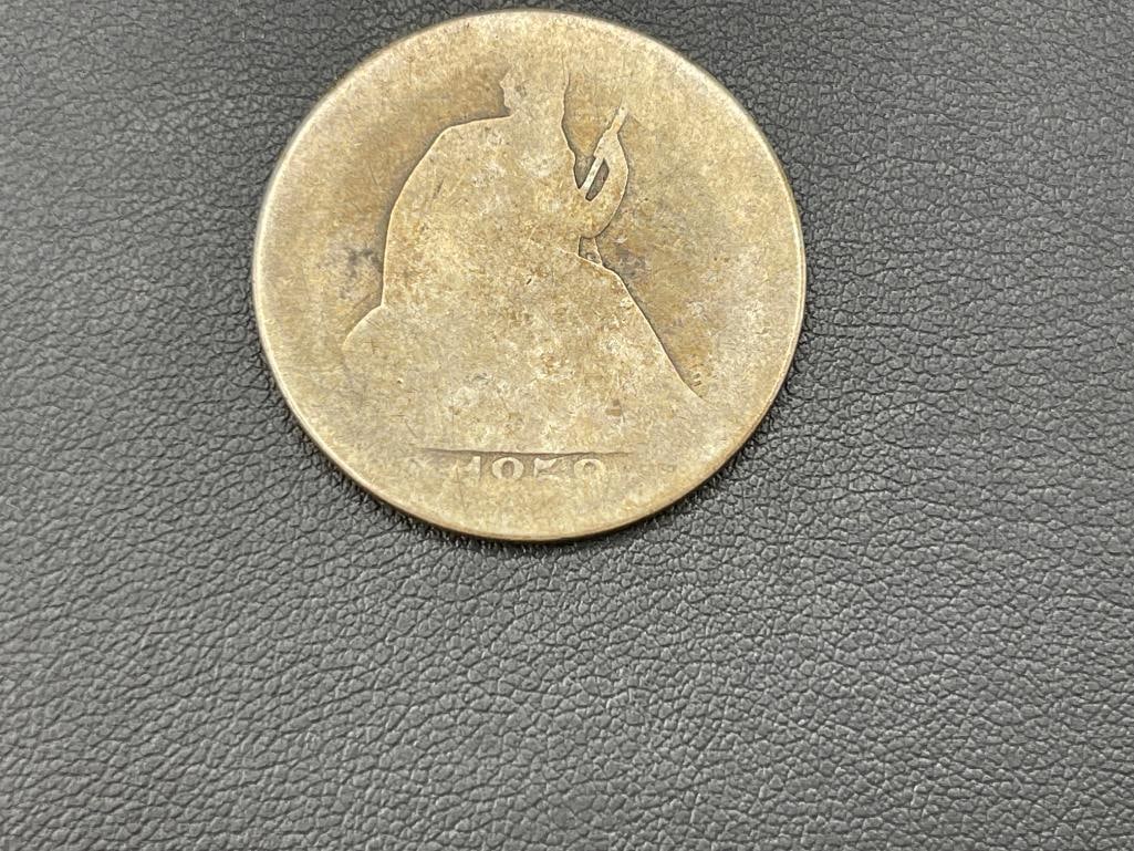 1858 U.S. SEATED LIBERTY SILVER HALF DOLLAR - 3