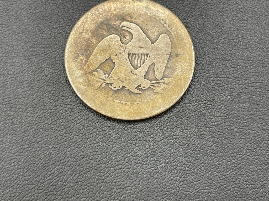 1858 U.S. SEATED LIBERTY SILVER HALF DOLLAR - 6