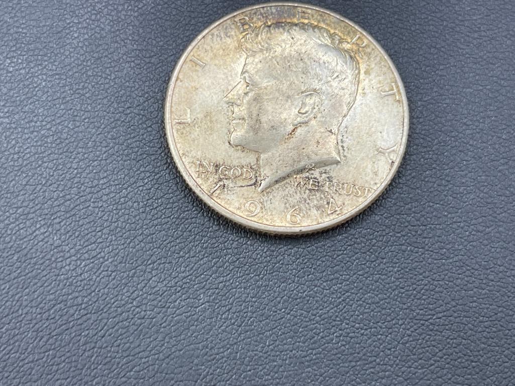 TWO 1964 U.S. KENNEDY 90% SILVER HALF DOLLARS - 7