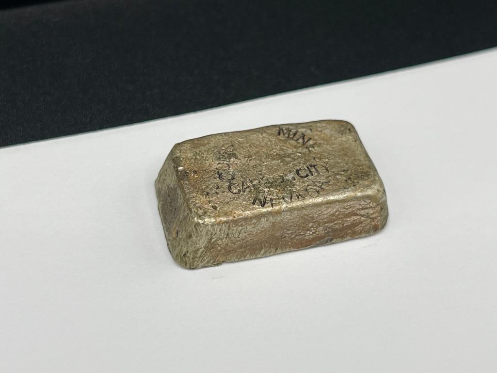 ANTIQUE W.H. FOSTER MID 1800'S COMSTOCK MINE CARSON CITY, NEVADA ONE TROY OUNCE SILVER BAR - 2