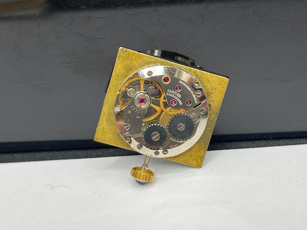 VINTAGE CARTIER 17 JEWELS UNADJUSTED TANK WRISTWATCH FEATURING GOLD PLATED CASE - 7