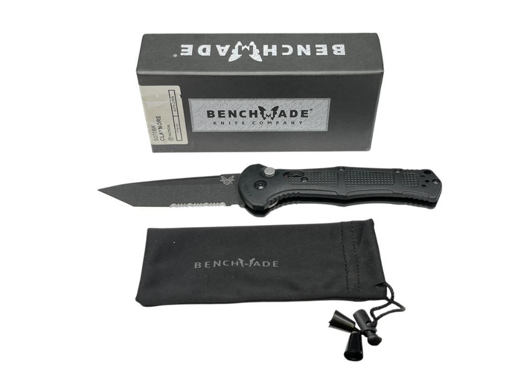 BENCHMADE 9070BK CLAYMORE AUTOMATIC FOLDING KNIFE WITH ORIGINAL BOX AND DRAWSTRING POUCH (1 of 9)