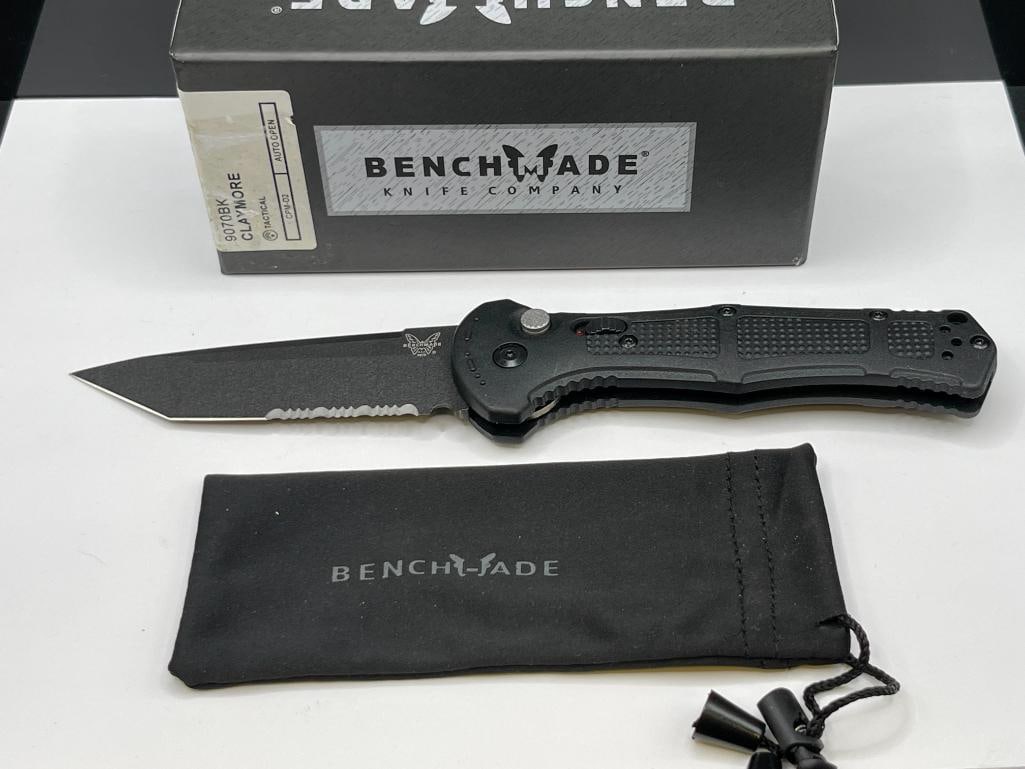 BENCHMADE 9070BK CLAYMORE AUTOMATIC FOLDING KNIFE WITH ORIGINAL BOX AND DRAWSTRING POUCH - 2