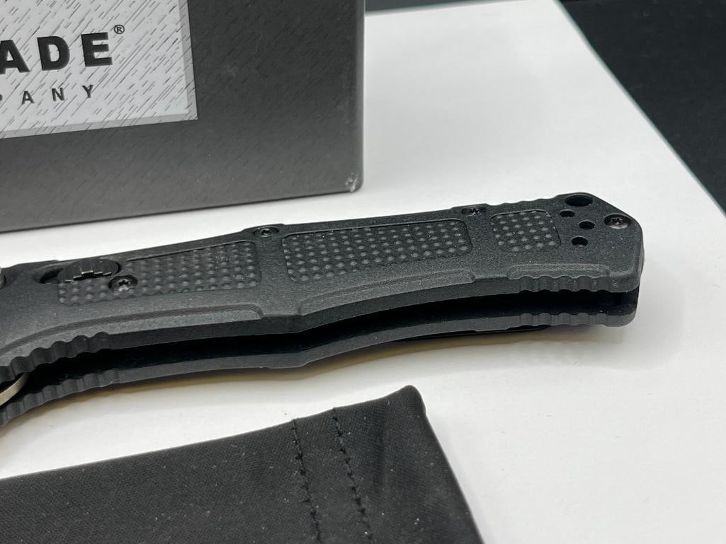 BENCHMADE 9070BK CLAYMORE AUTOMATIC FOLDING KNIFE WITH ORIGINAL BOX AND DRAWSTRING POUCH - 5