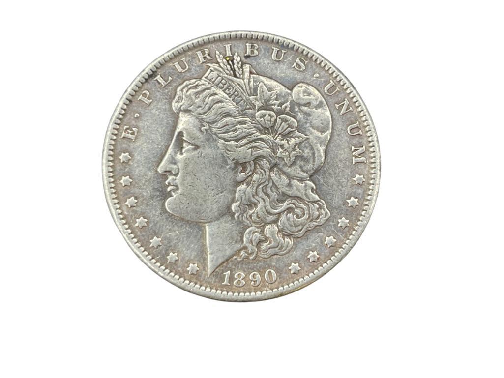 1890 U.S. MORGAN SILVER DOLLAR: 90% SILVER