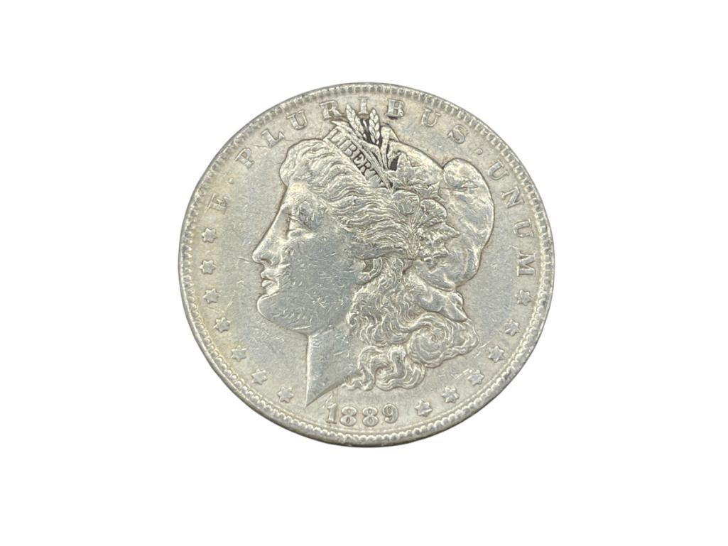 1889 U.S. MORGAN SILVER DOLLAR: 90% SILVER