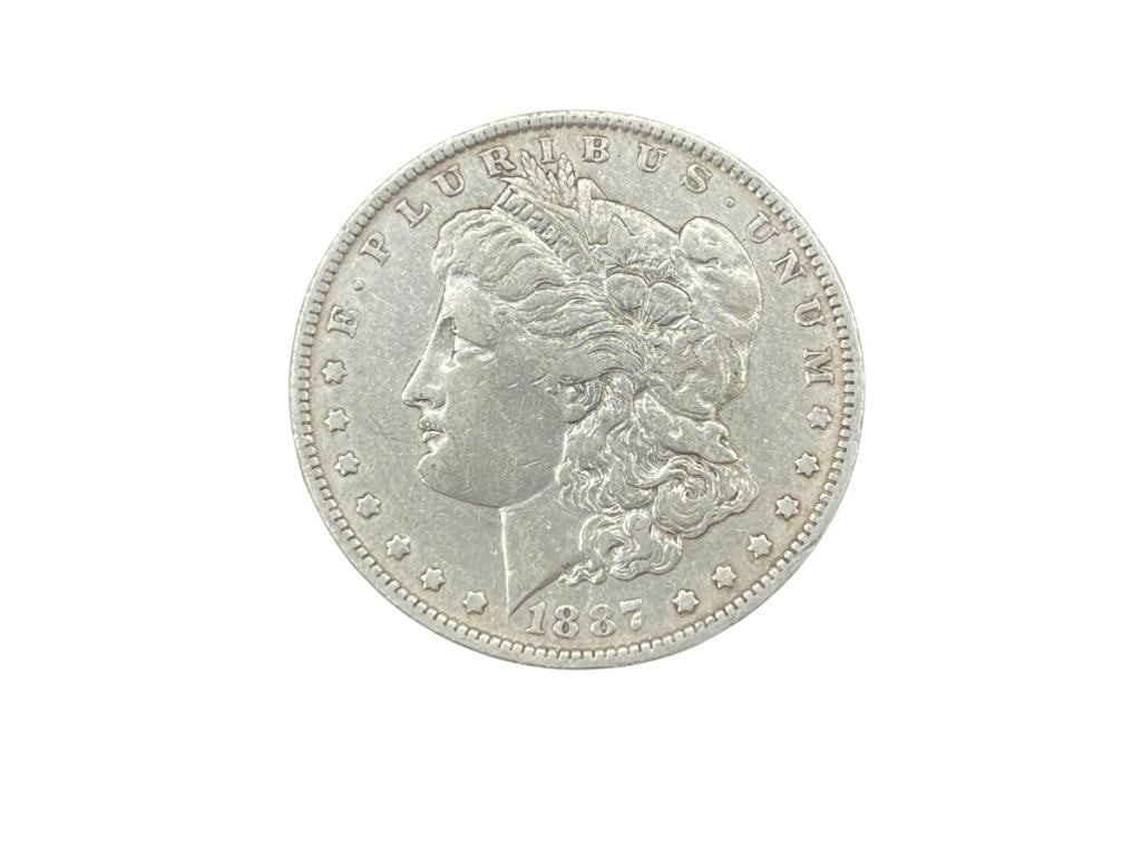 1887-O U.S. MORGAN SILVER DOLLAR: 90% SILVER