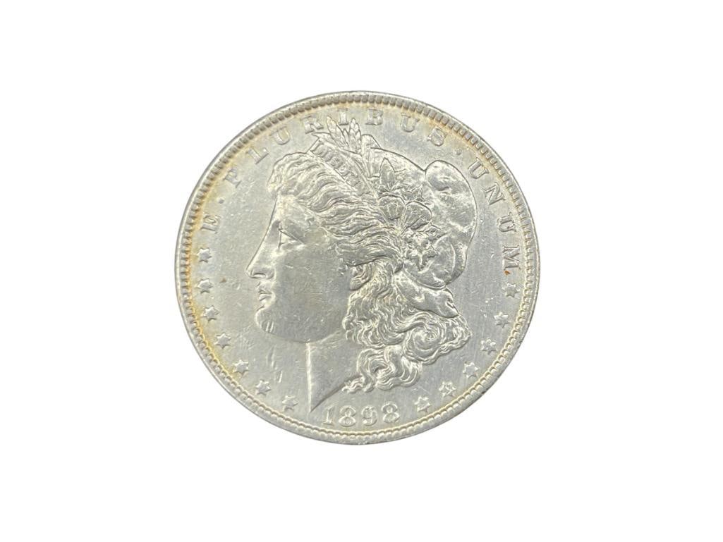 1898 U.S. MORGAN SILVER DOLLAR: 90% SILVER