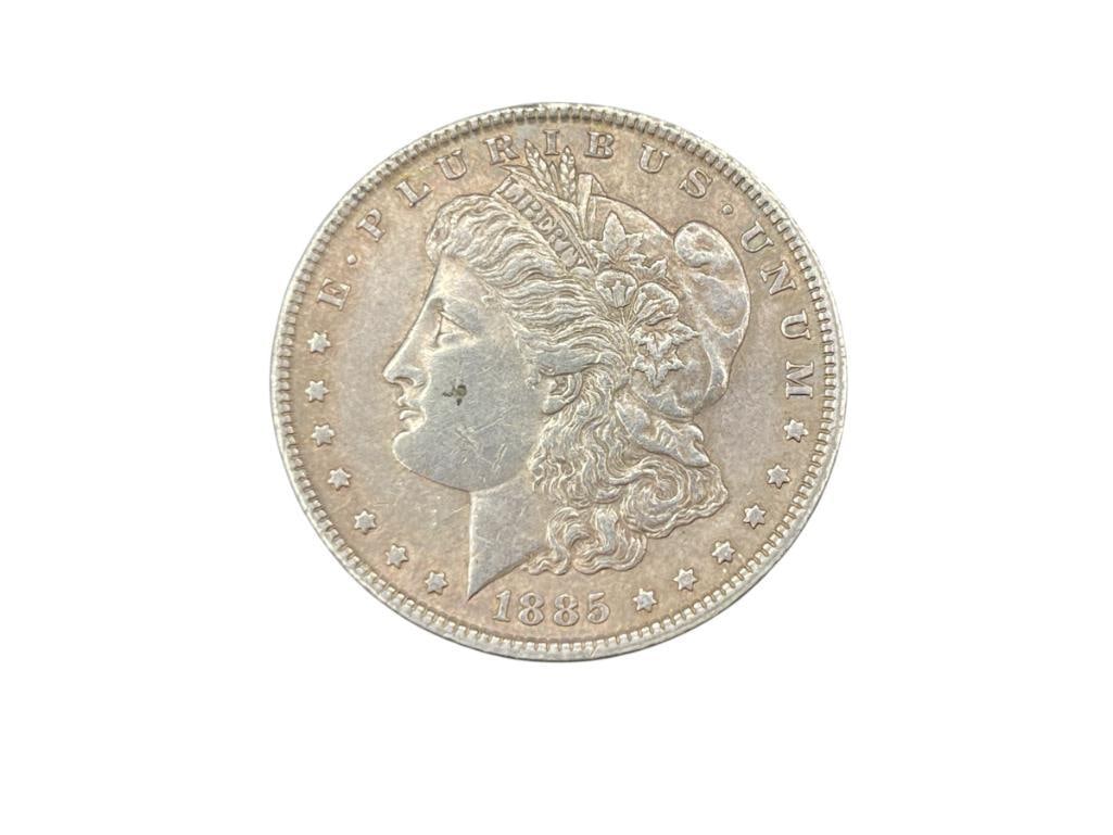 1885 U.S. MORGAN SILVER DOLLAR: 90% SILVER