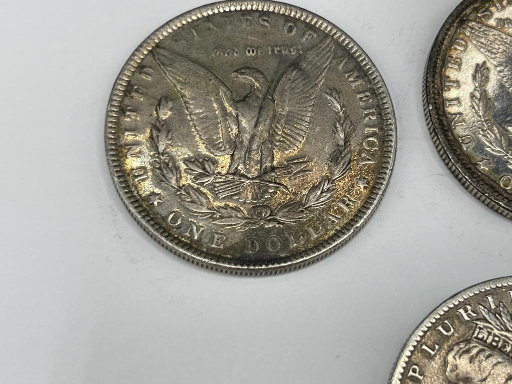 FIVE U.S. MORGAN SILVER DOLLARS FEATURING VARIOUS DATES AND MINT MARKS - 4