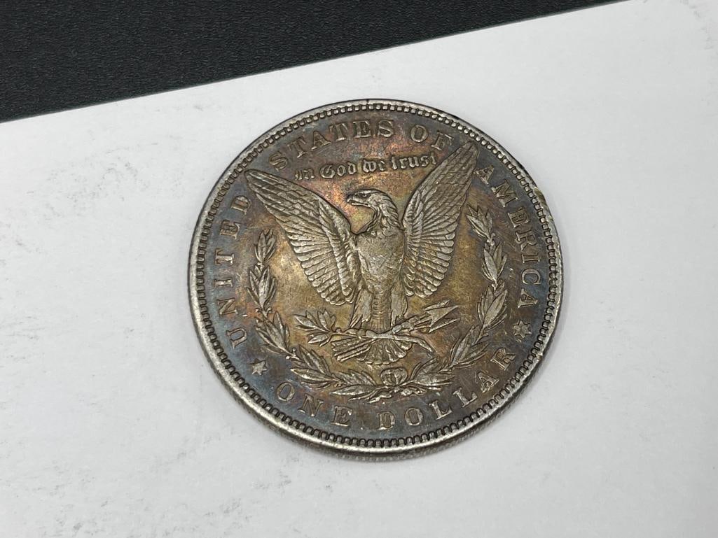 FIVE U.S. MORGAN SILVER DOLLARS FEATURING VARIOUS DATES AND MINT MARKS - 5