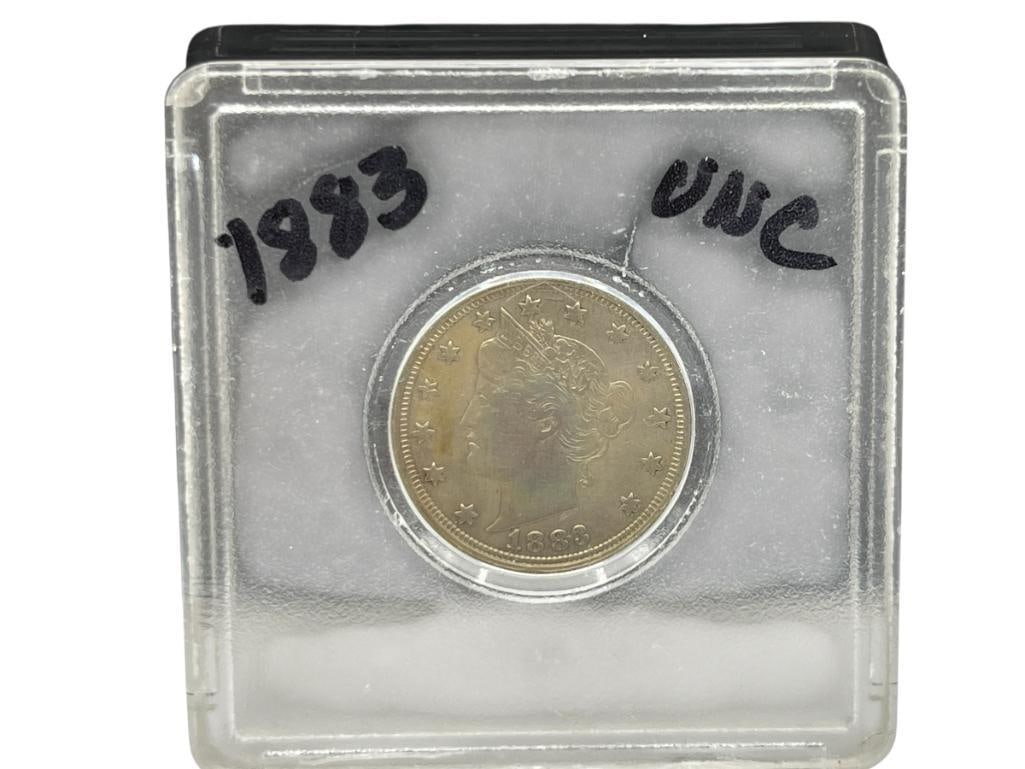 1883 UNCIRCULATED U.S. LIBERTY "V" NICKEL: UNCIRCULATED 