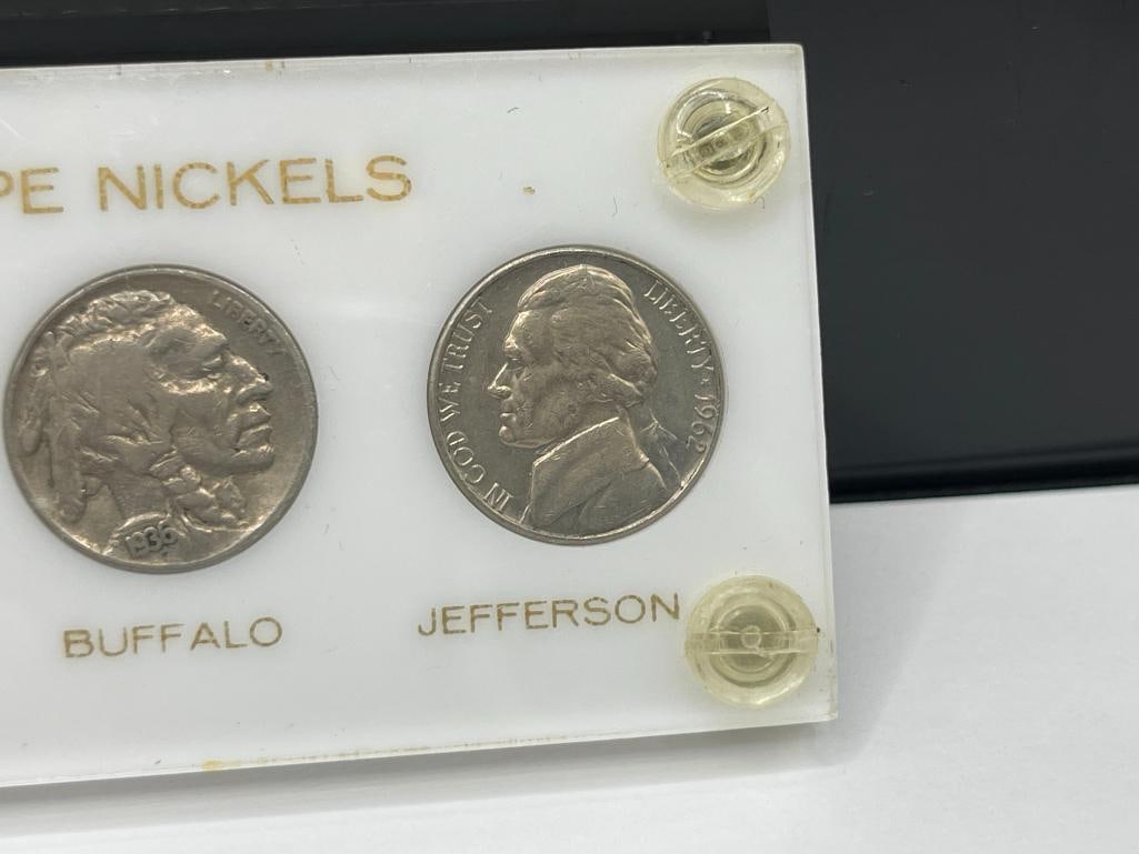 U.S. TYPE NICKELS SET INCLUDING 1854 HALF DIME, 1867 SHIELD NICKEL, 1912 LIBERTY "V" NICKEL, ETC. - 4